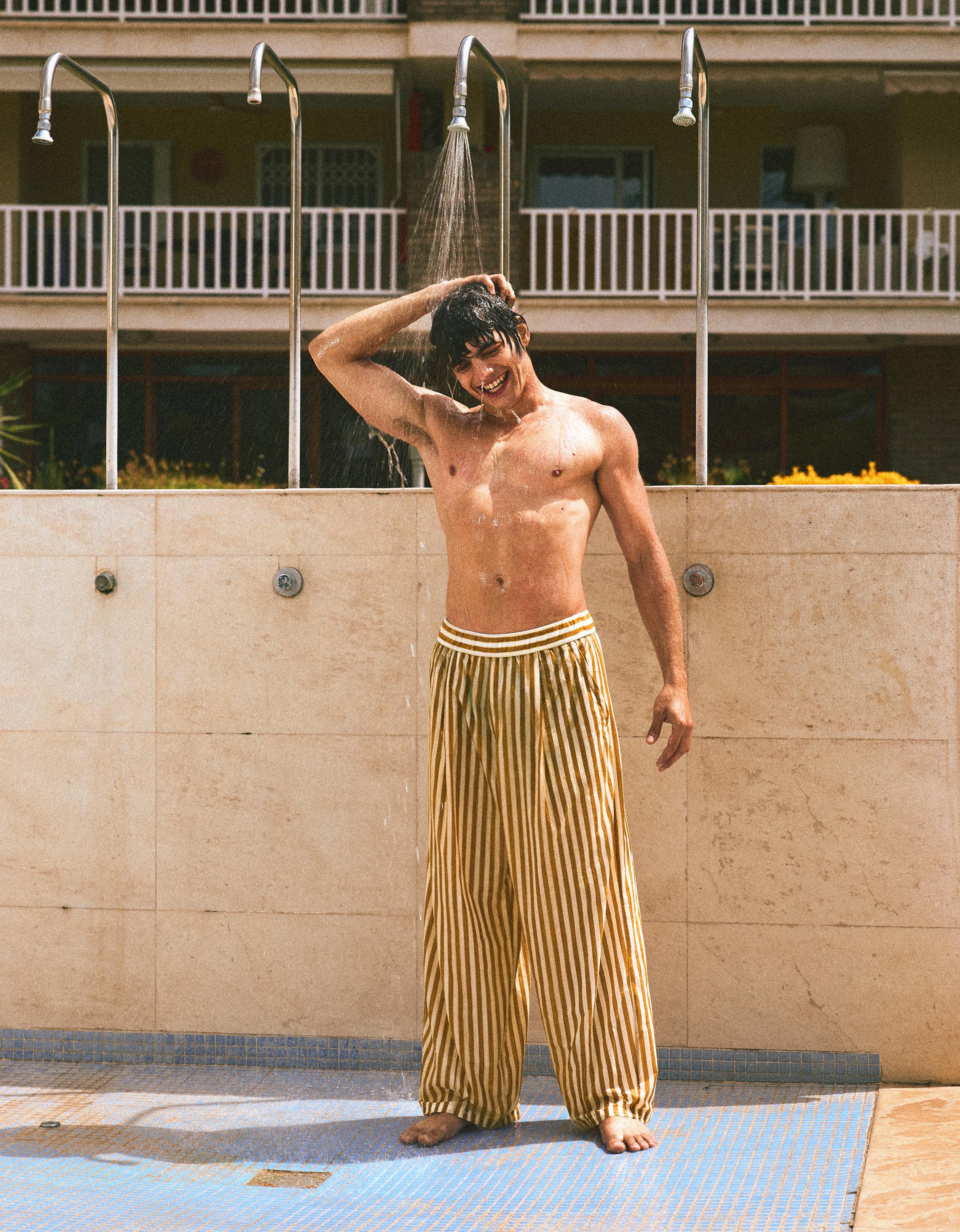 Super baggy pyjama-style trousers — Camel