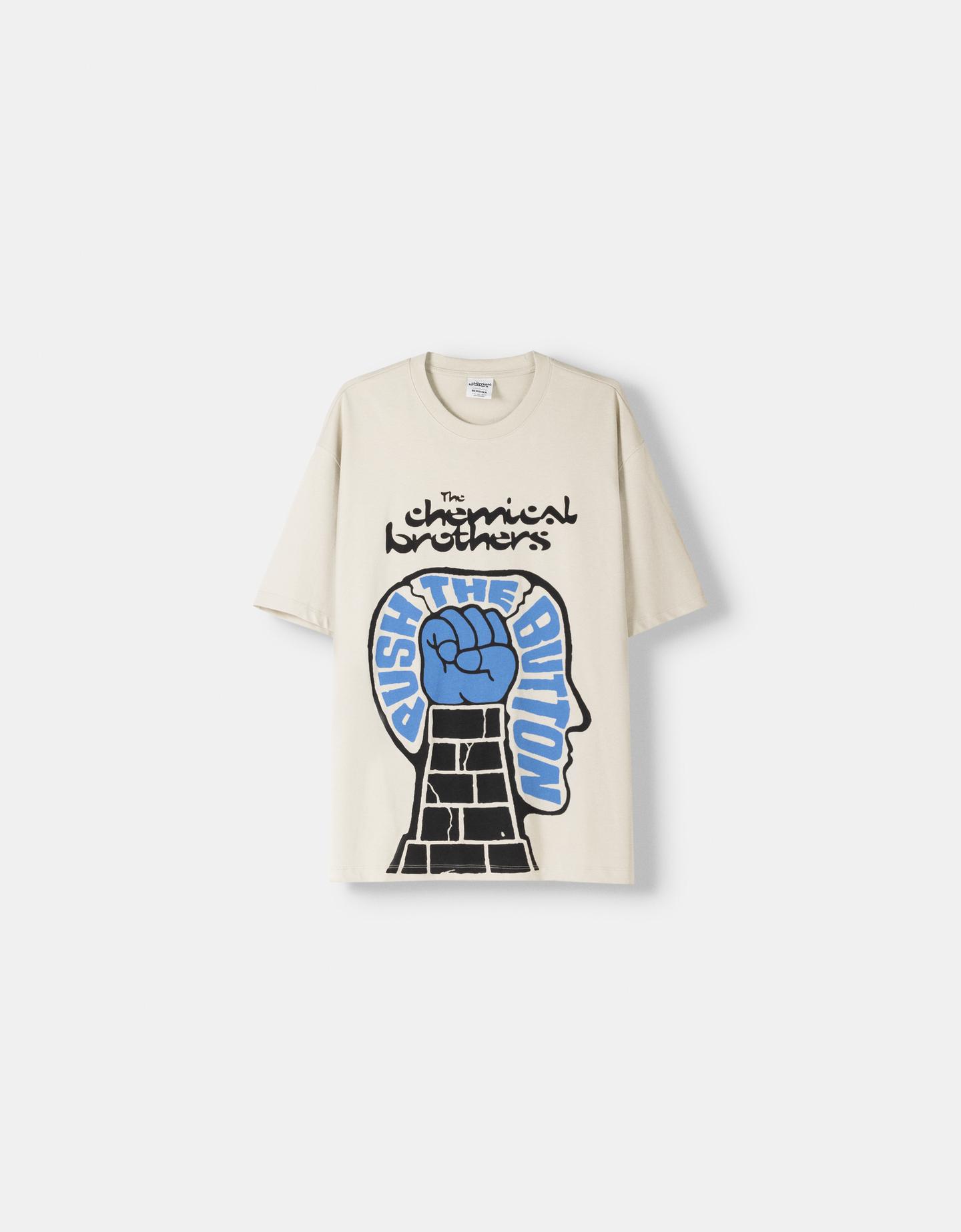 Bershka Camiseta The Chemical Brothers Manga Corta Relaxed Hombre Xl Camel