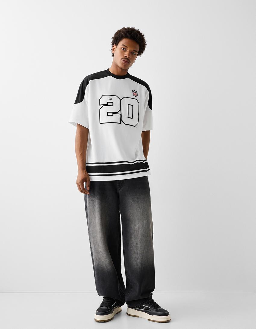 T-shirt NFL manches courtes oversize imprimé-Blanc-3