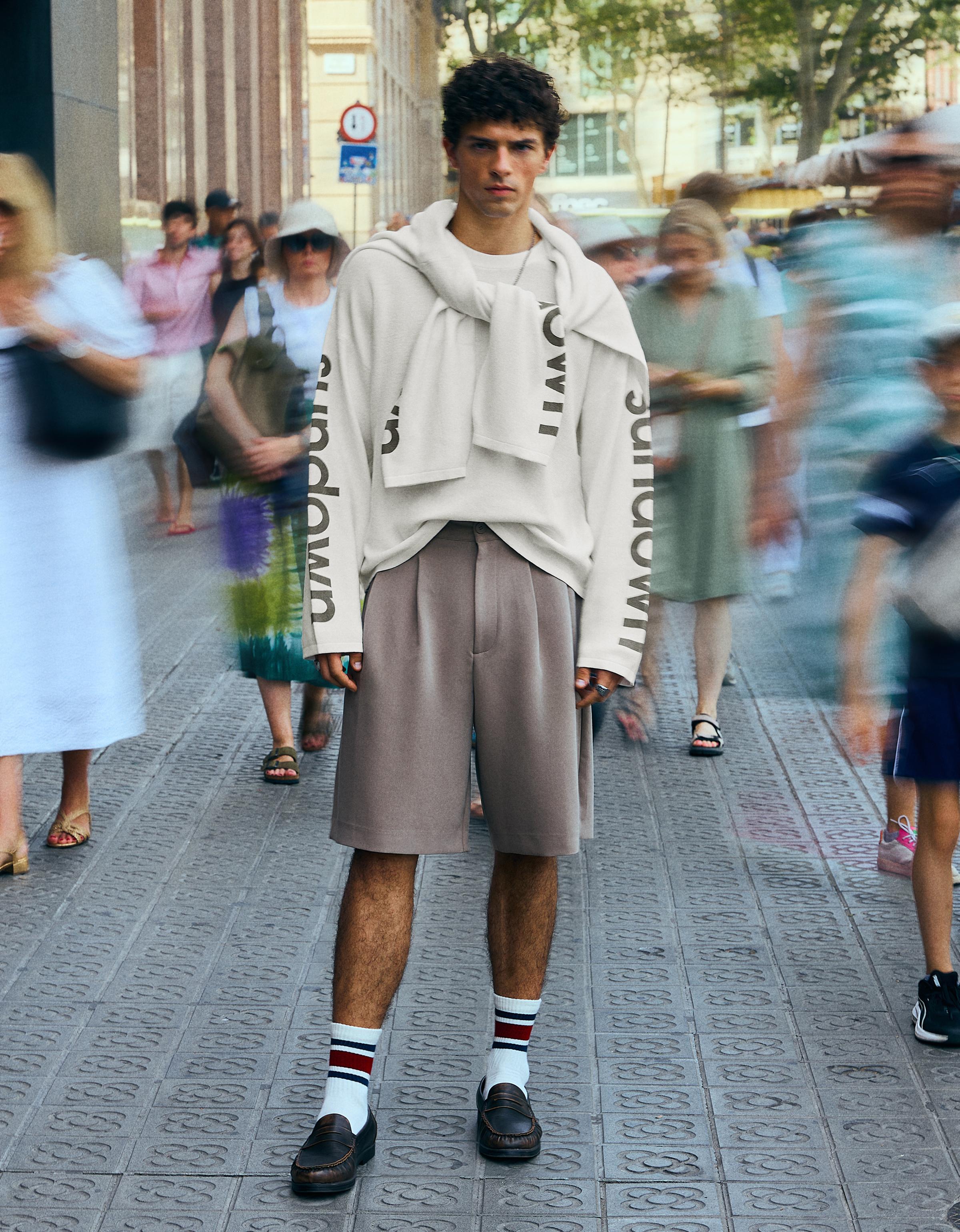 Textured print jumper — Off white