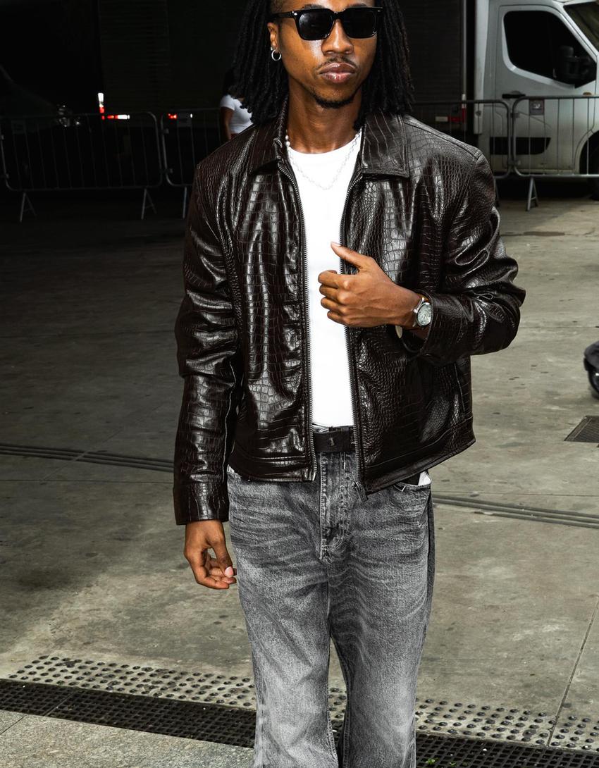 Suni deri ceket-Kahverengi