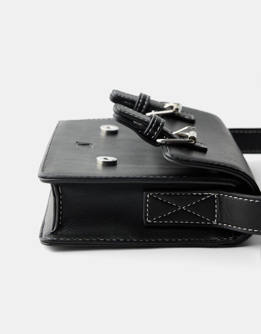 Sac bandoulière rabas boucles-Noir-2