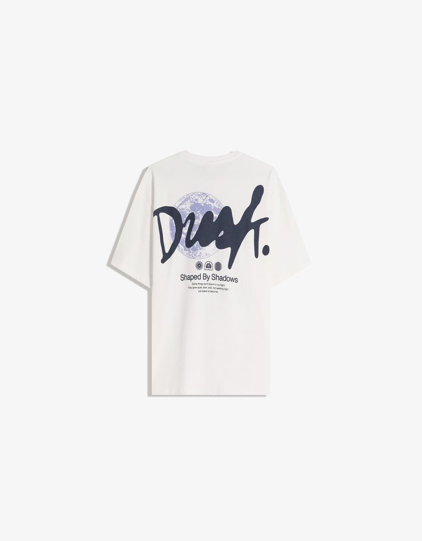 Camiseta manga corta print-Blanco