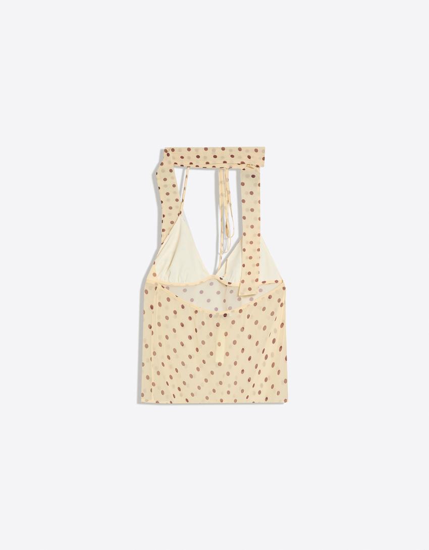 Strappy scarf top-Yellow