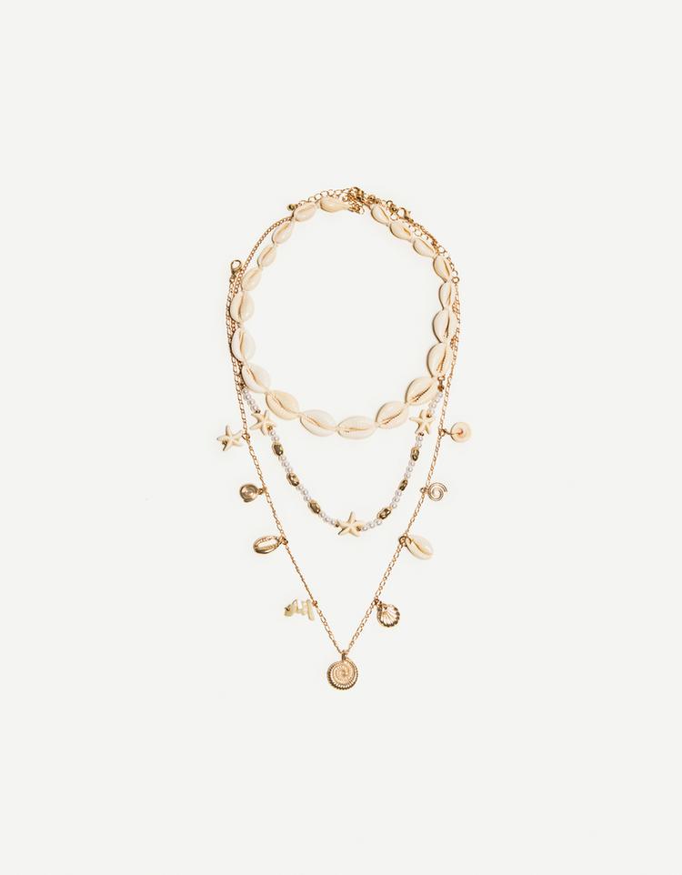 3-pack of seashell necklaces