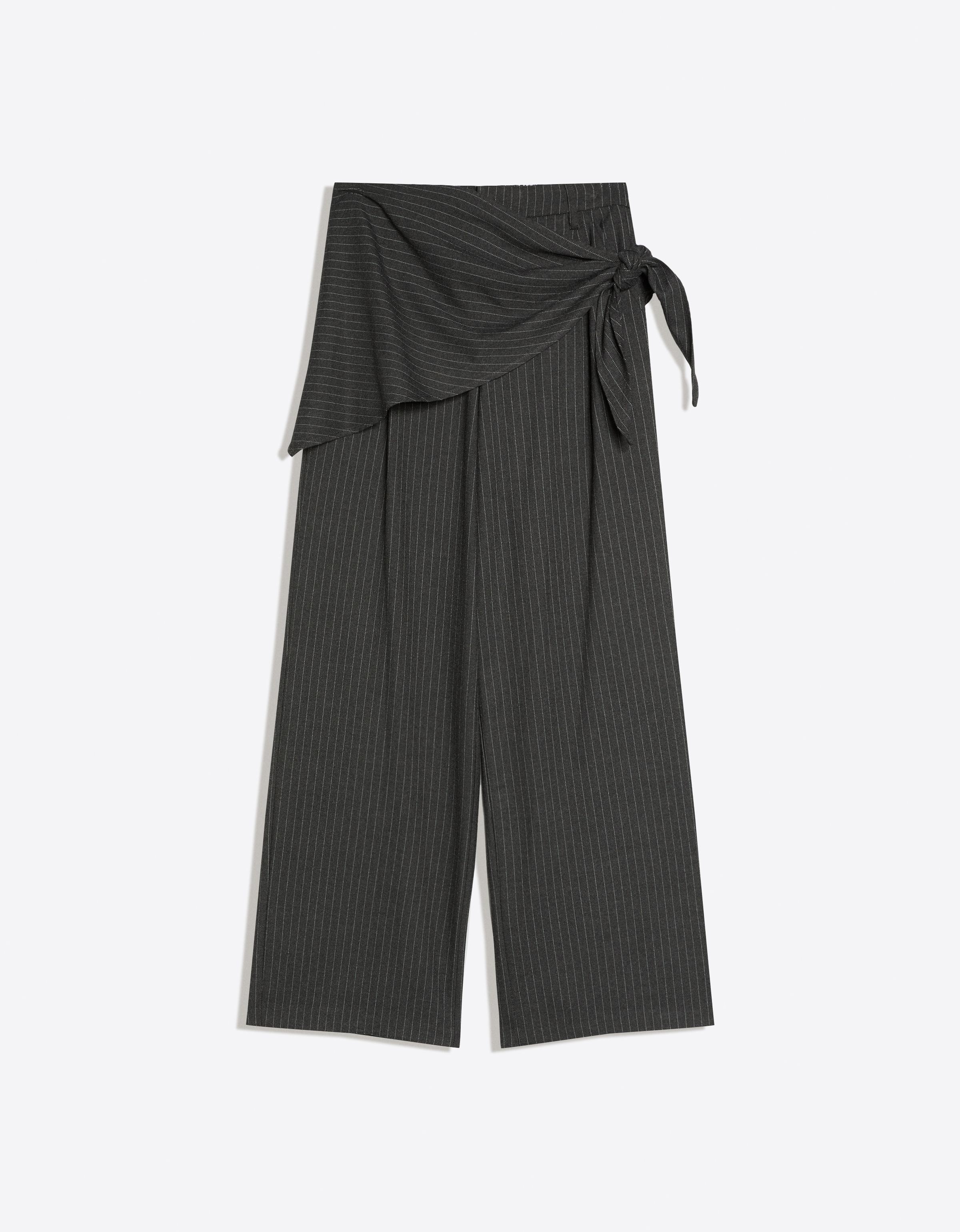Darted trousers with scarf print scarf
