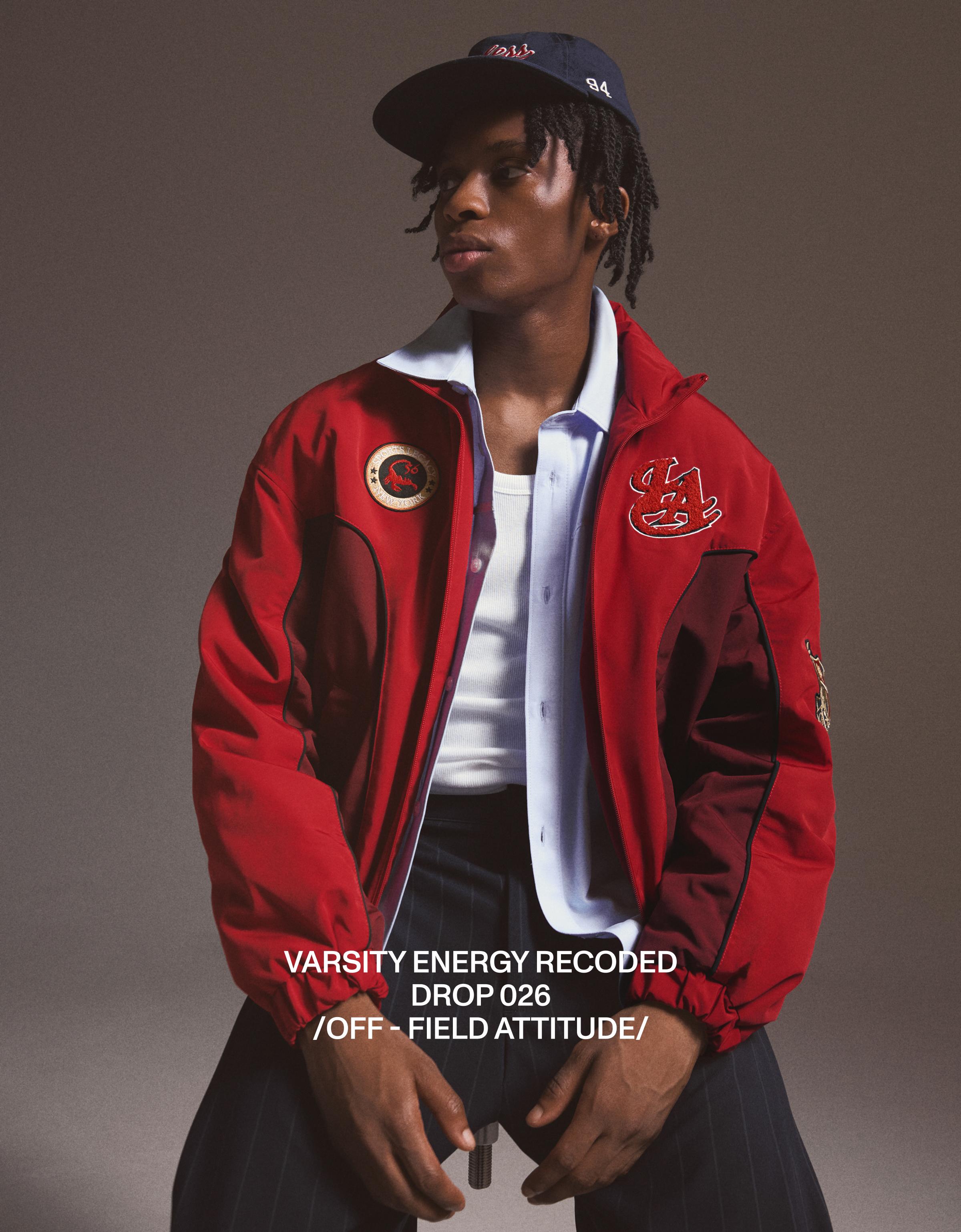 Printed zip-up jacket — Red