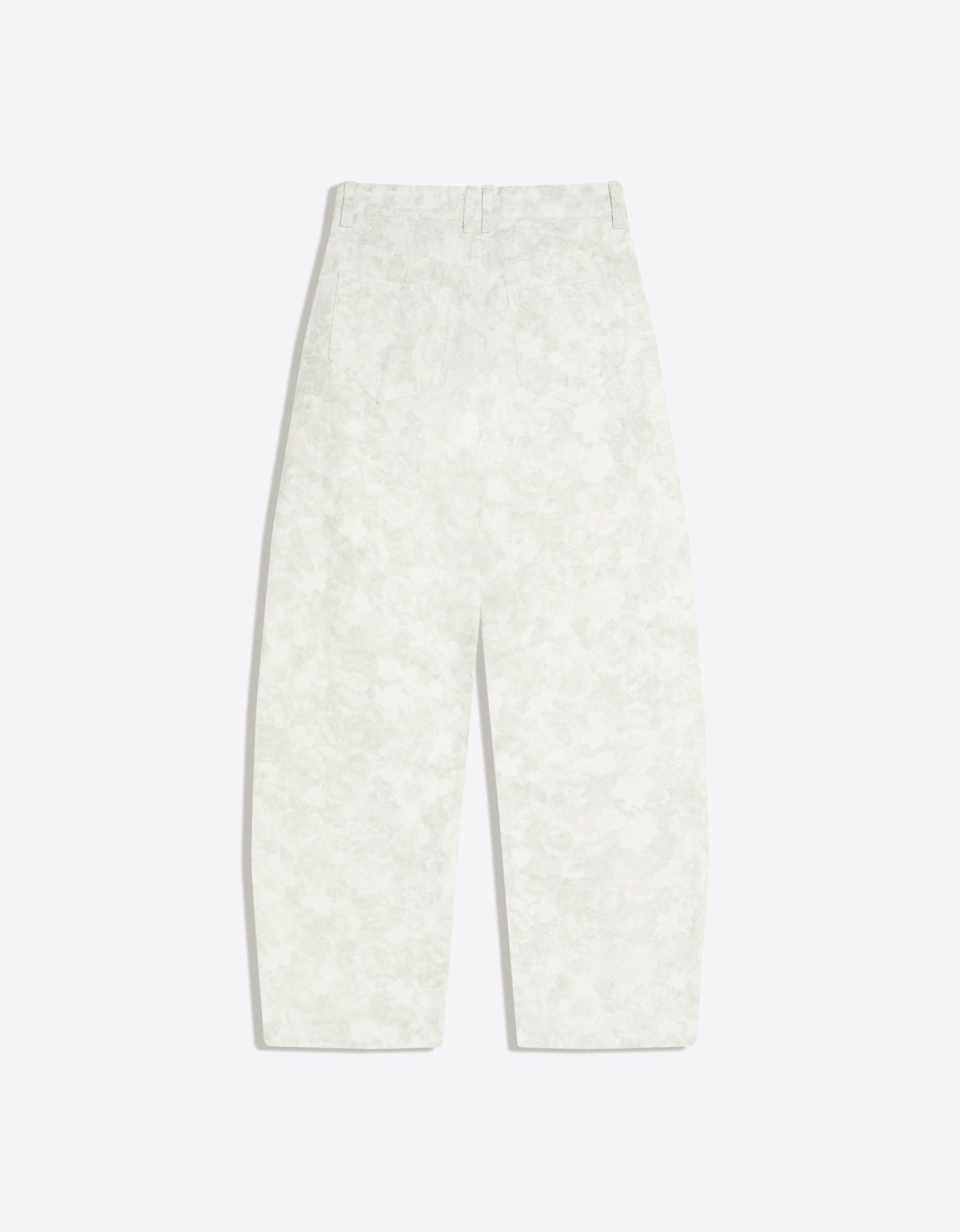 Low-rise printed baggy barrel jeans