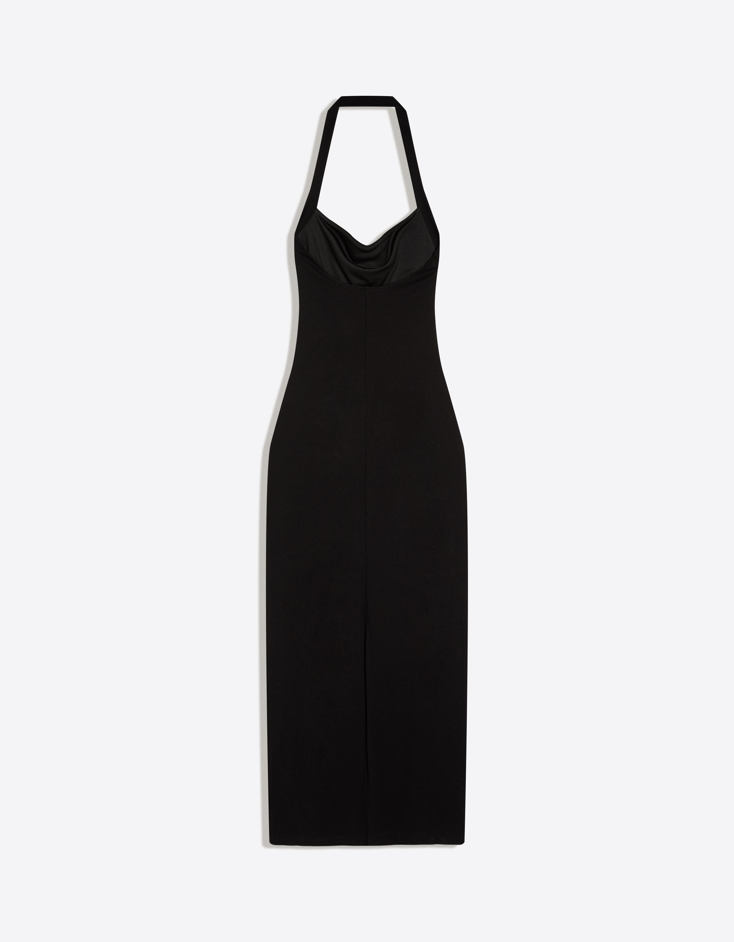 Halterneck midi dress — Black