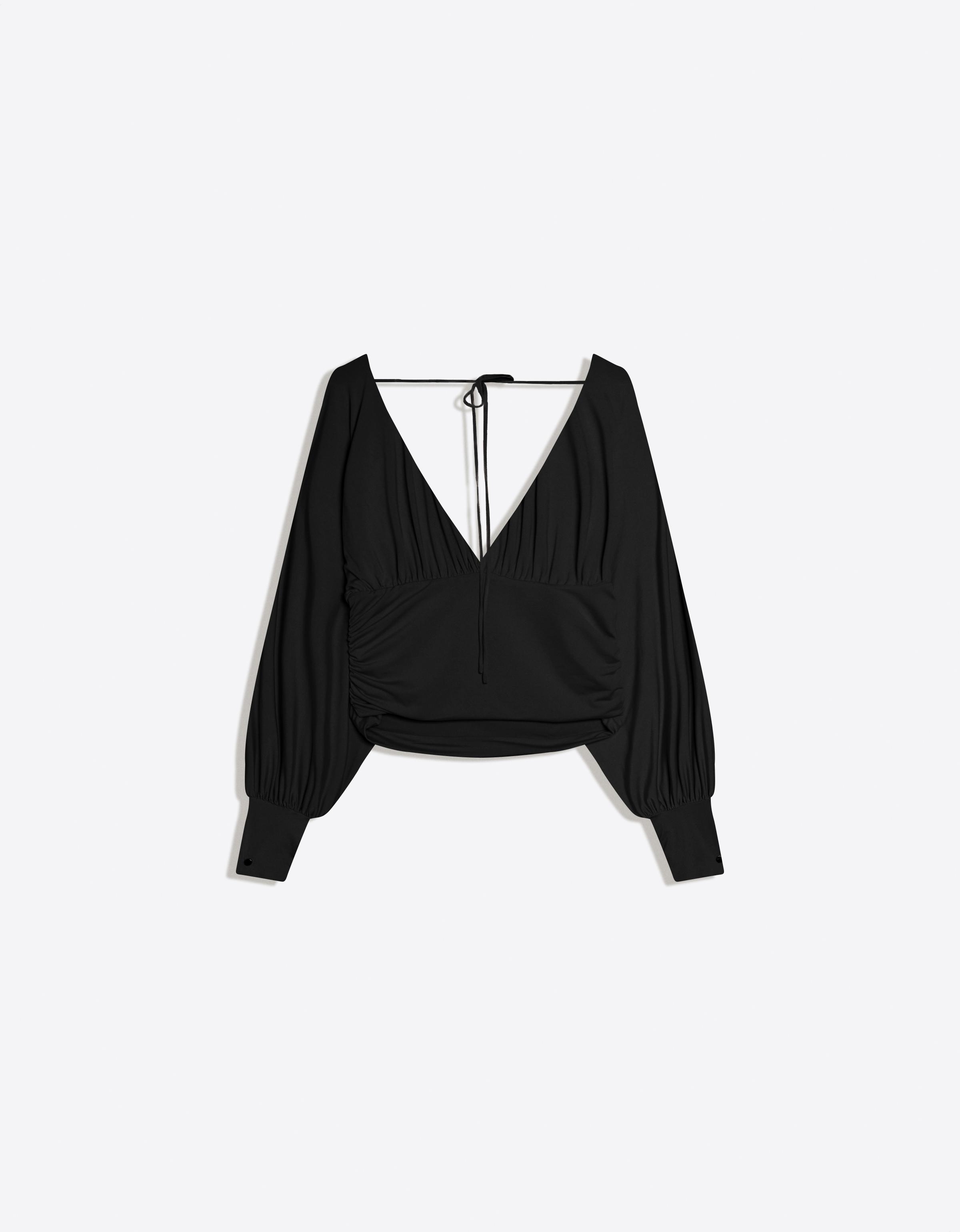 Uzun kollu büzgülü top - Görsel 38