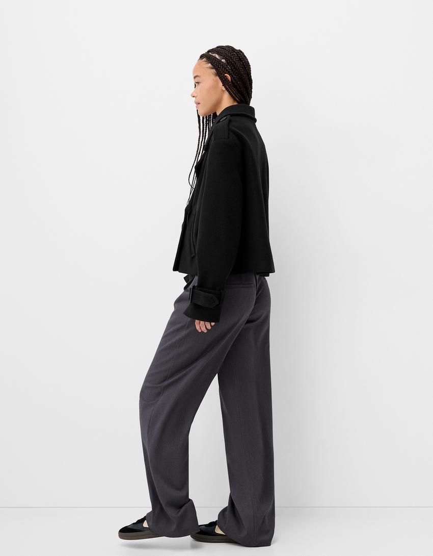 Blouson trench court soft-Noir