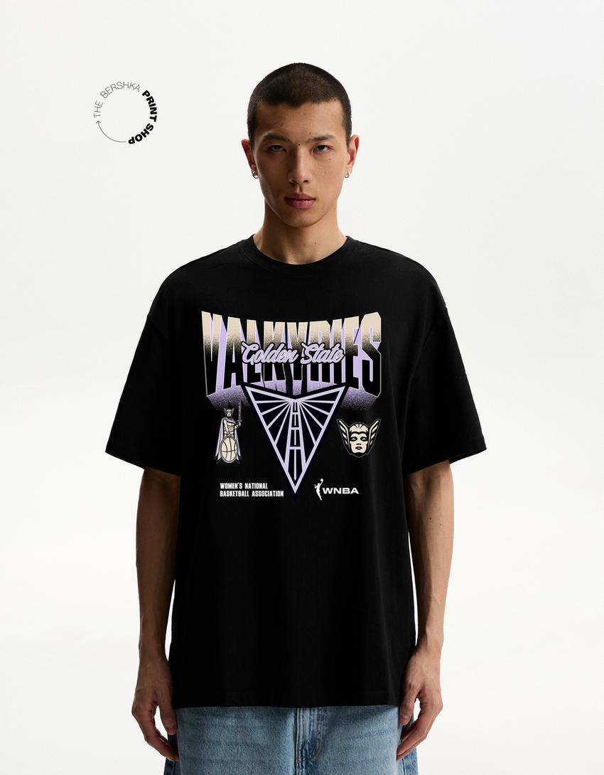 Kortærmet T-shirt med WNBA Golden State Valkyries-Sort-2