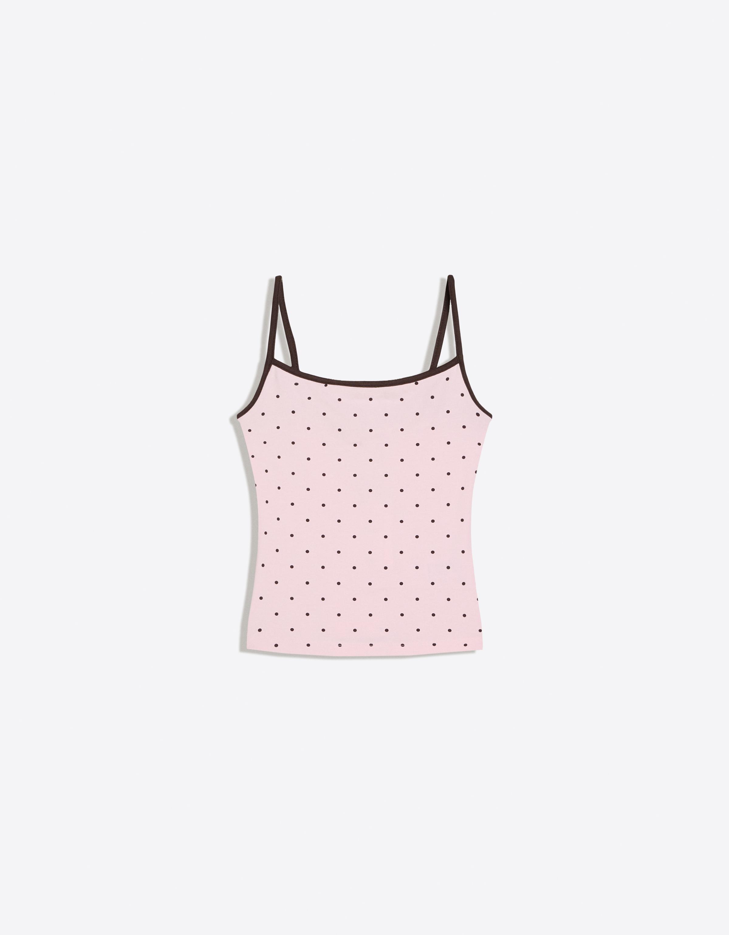 Contrast strappy top — Pink