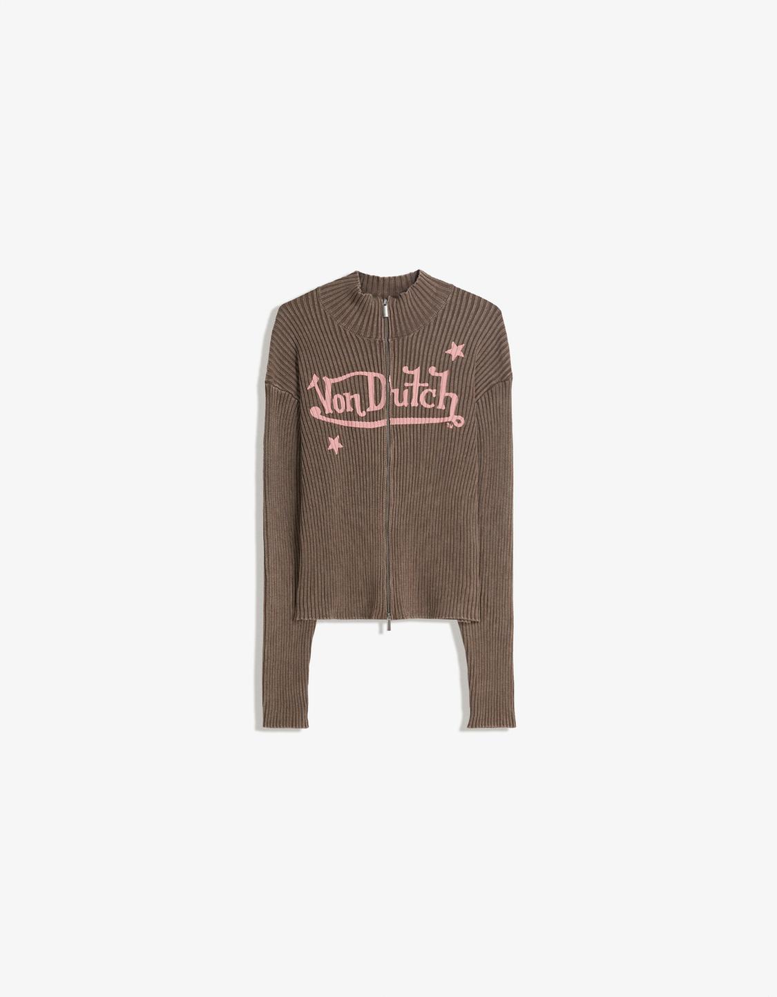 Printed Von Dutch jacket with zip