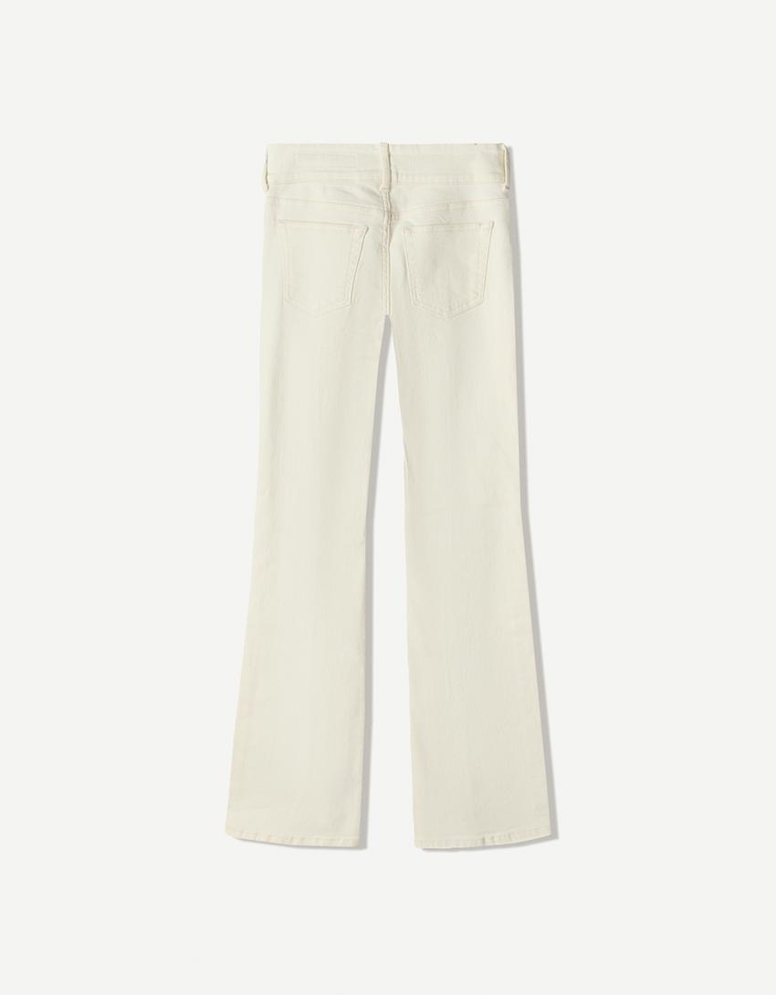 Jean bootcut taille basse-Écru-4