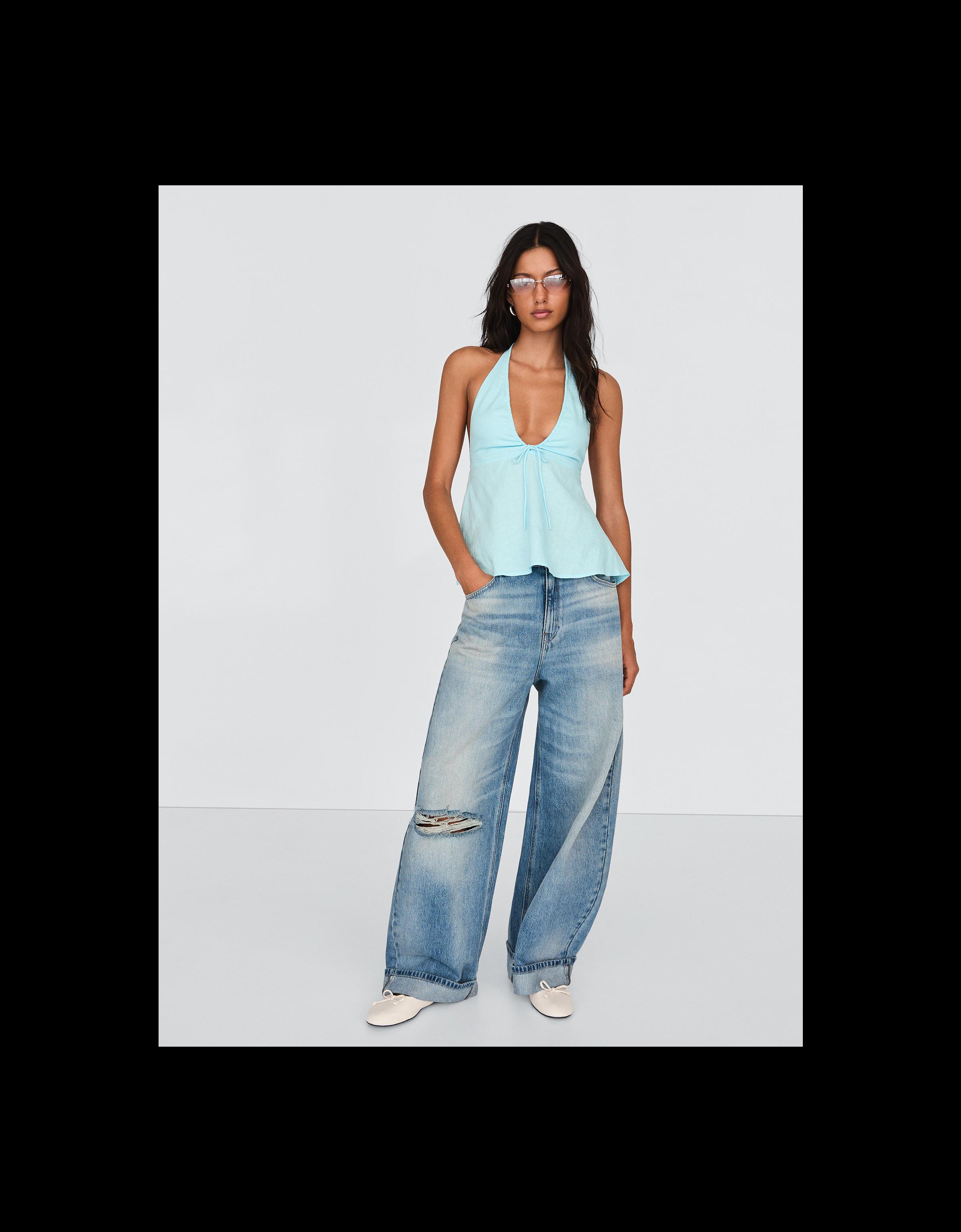 Keten halter top - Görsel 18