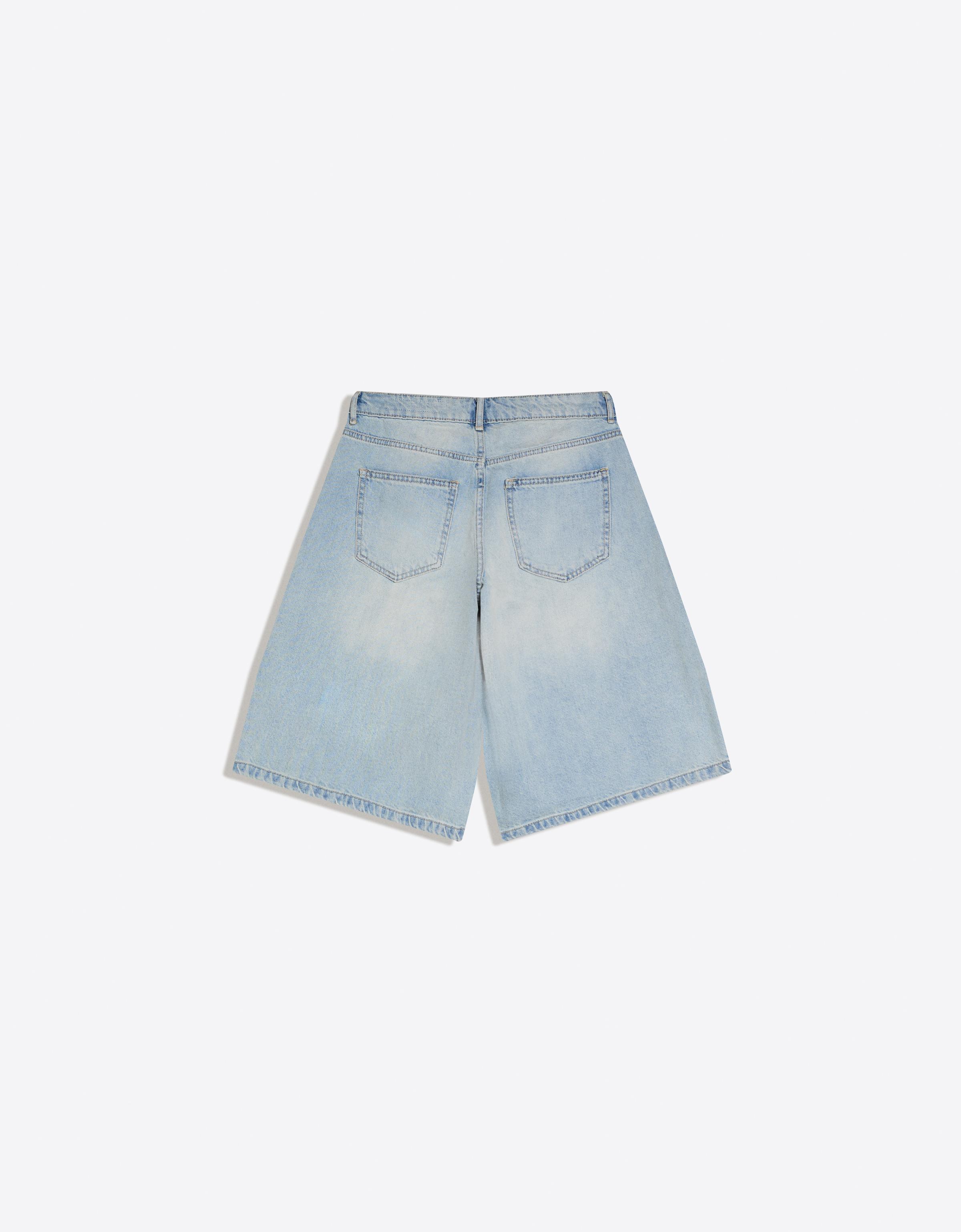 Bershka Baggy fit denim bermuda görsel 2