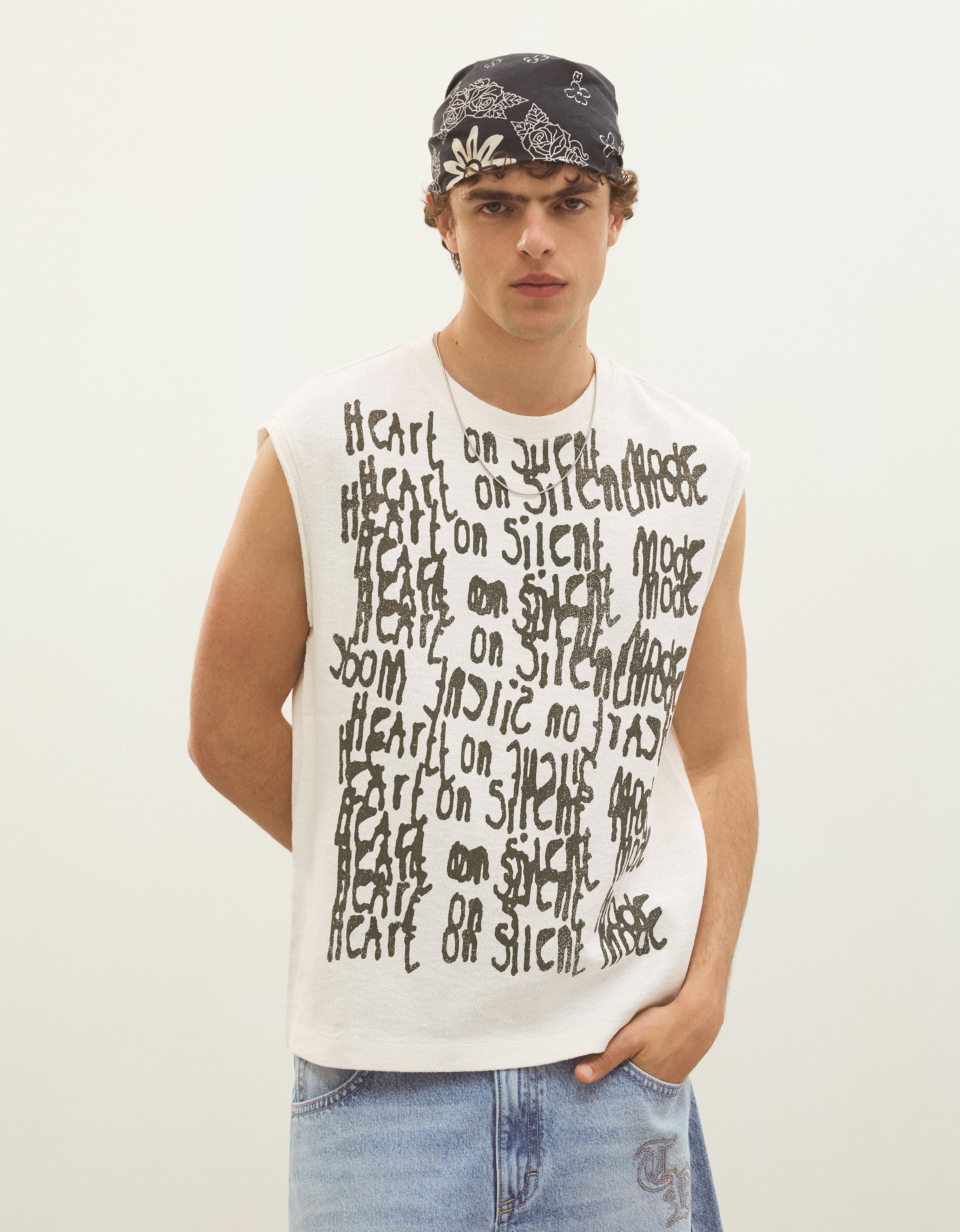Camiseta Worker Print Hombre L Blanco Roto