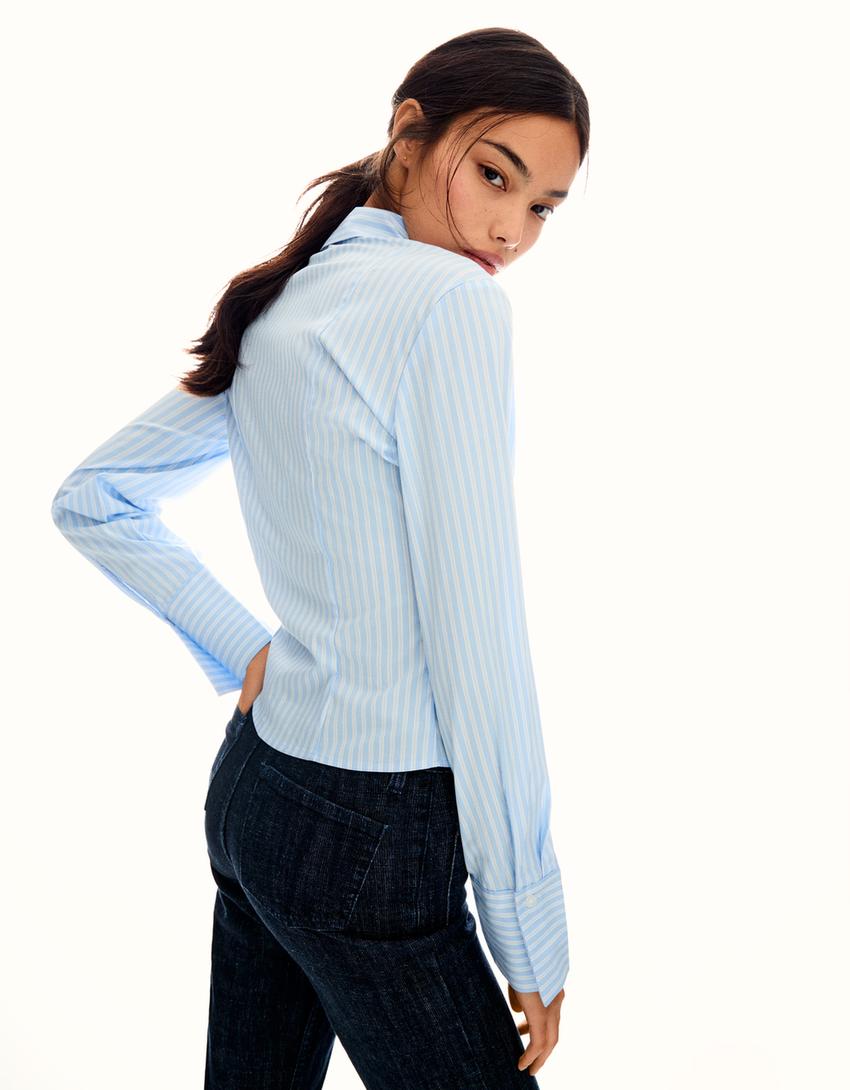 Camisa pinzas entallada-Azul claro-1