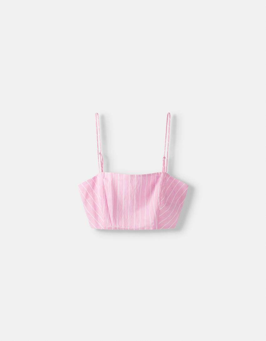 Striped strappy top-Pink-5