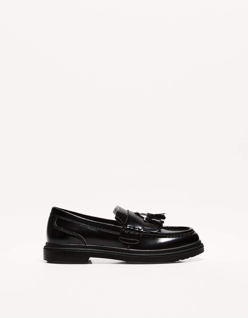 Loafers met kwastje-Zwart-0