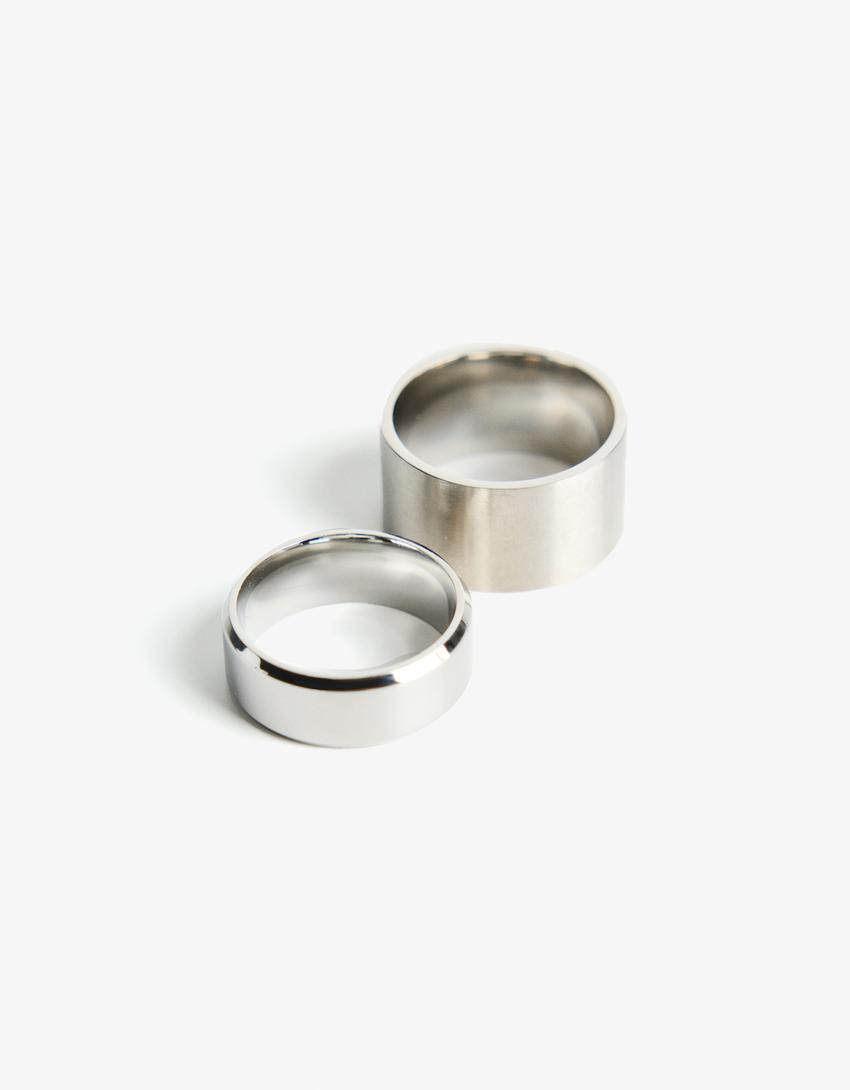 Pack 2 anillos-Plata
