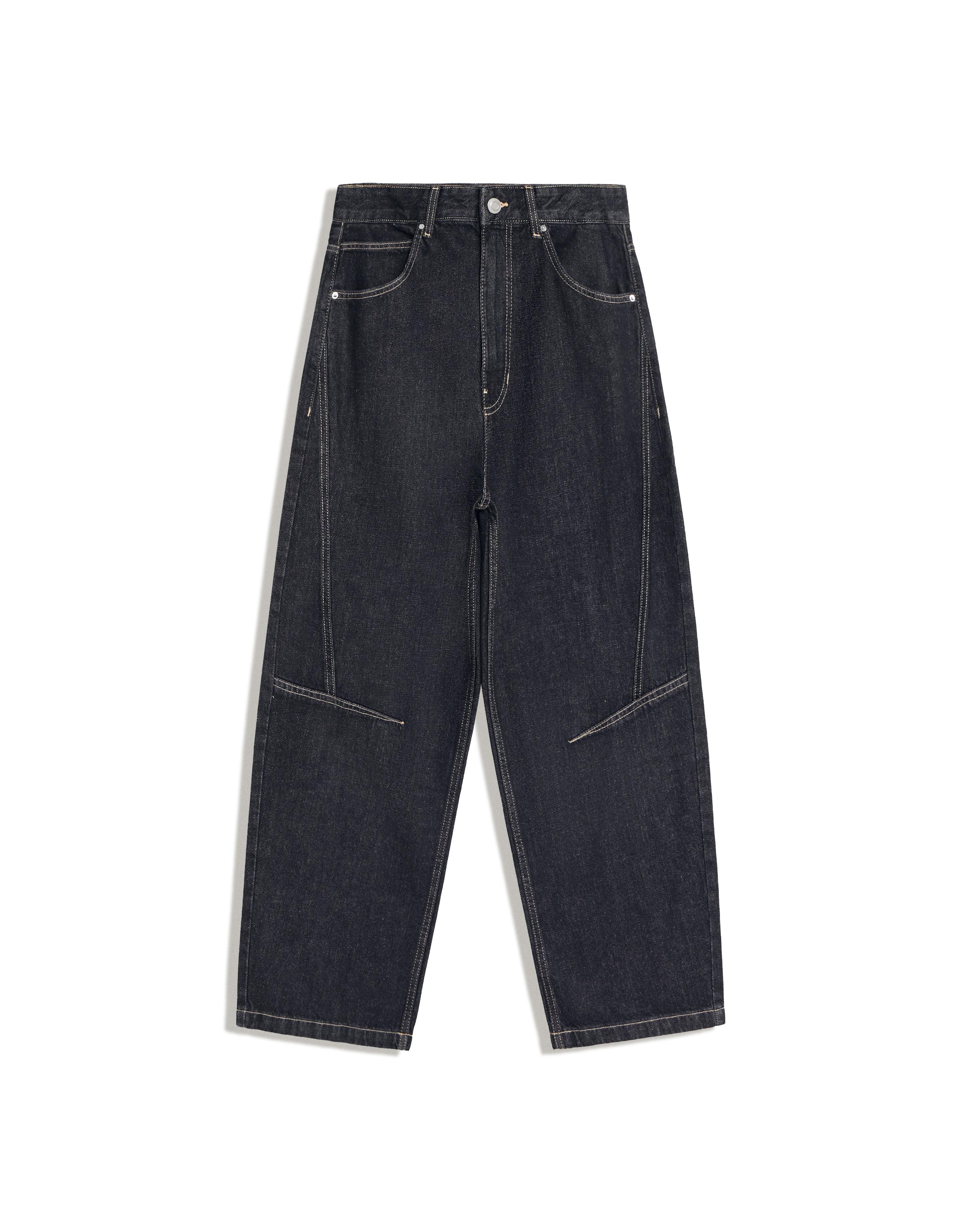 Balloon jeans with seam detail — Navy