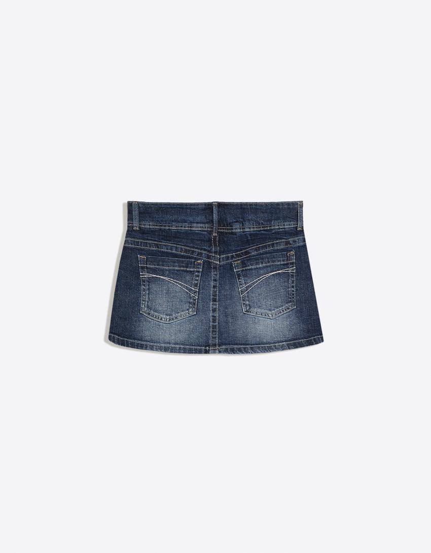 Denim skorts-Blue