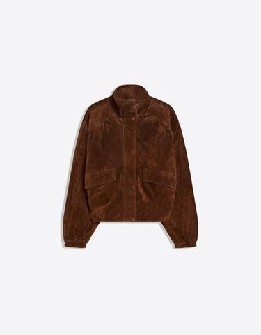 Leather jacket with pockets — Brown 5