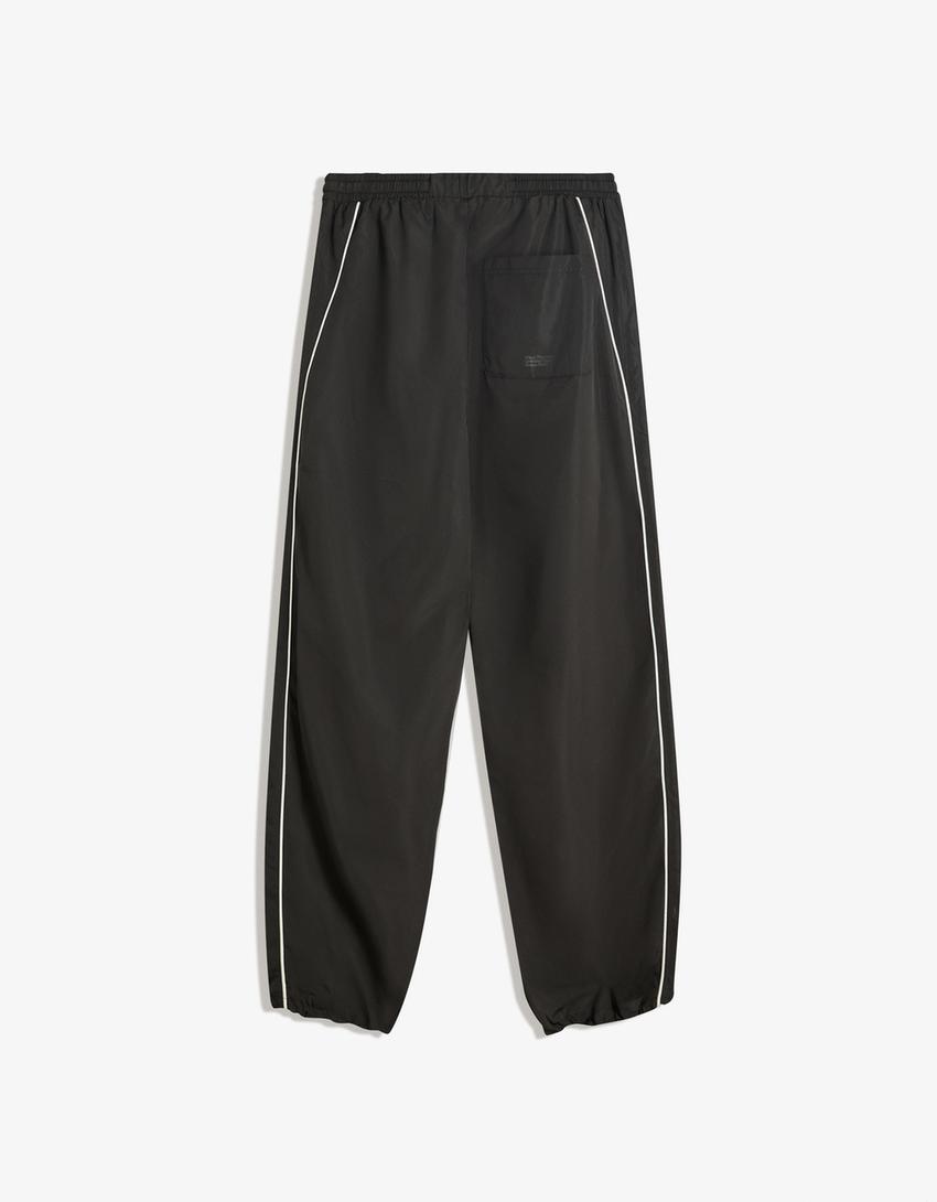 Calças técnicas baggy fit sport-Preto-4