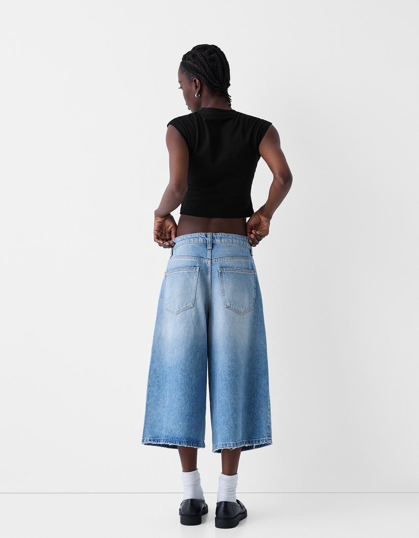 Kruvaze kolsuz t-shirt-Siyah-1