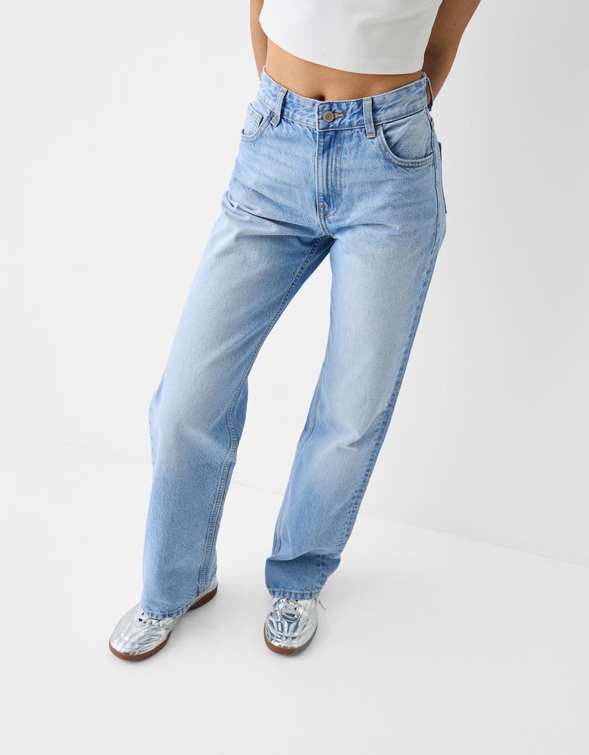 Wide leg 90’s jean-Açık mavi-3