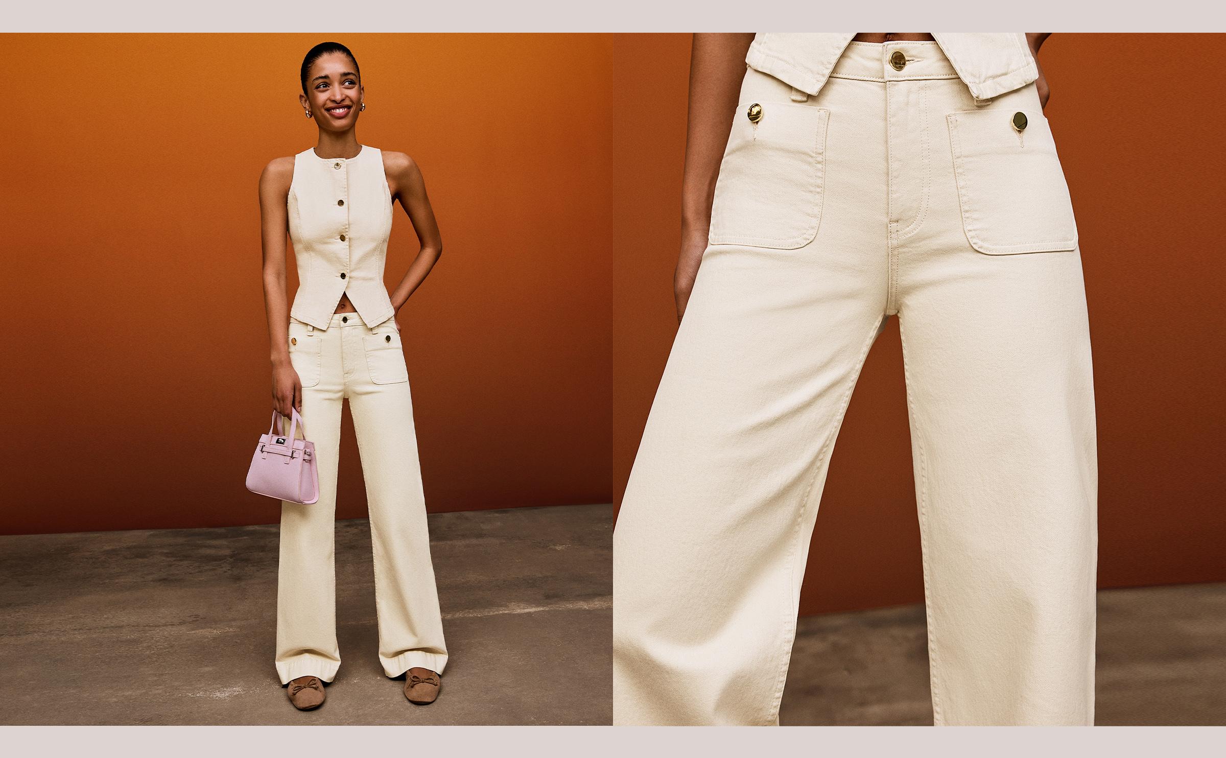 Dikişsiz geniş paça jean - Görsel 36