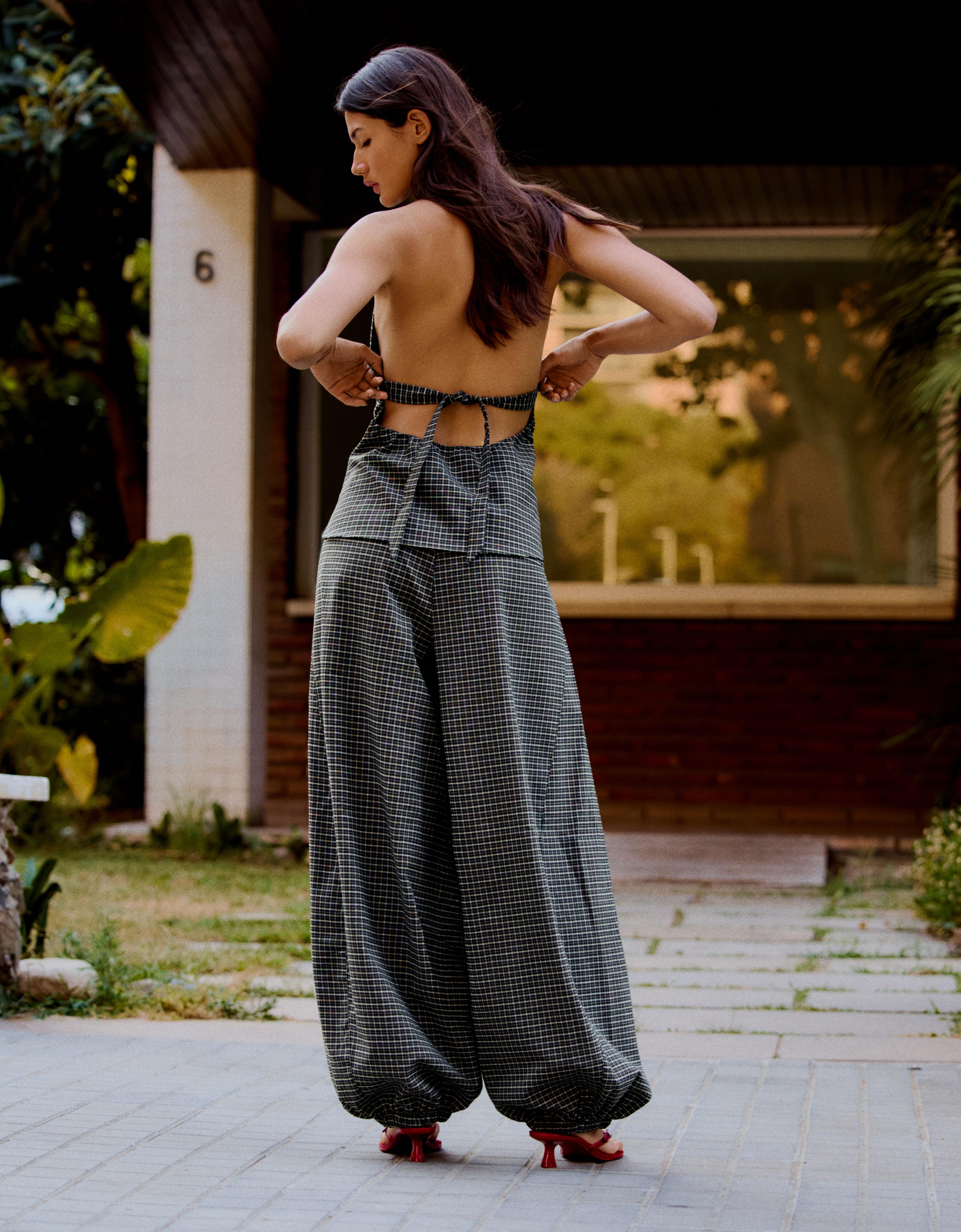 Checked bloomers — Dark grey