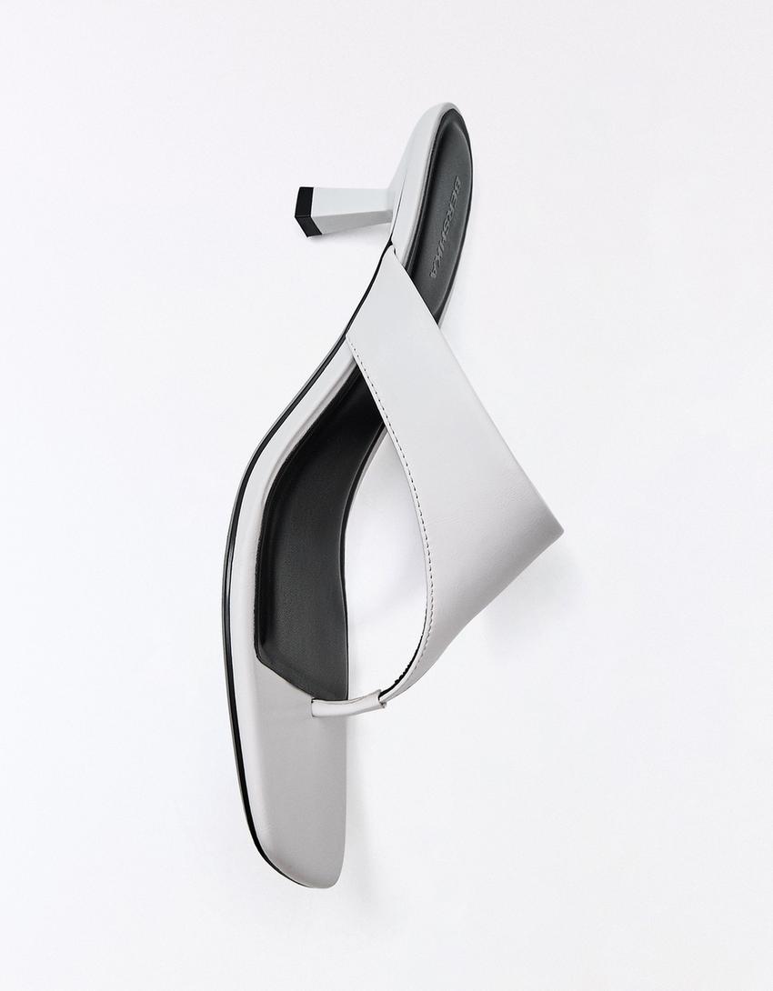 Sandales talon kitten heel-Blanc