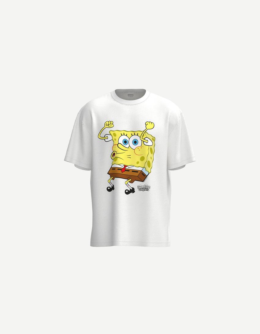Short sleeve SpongeBob T-shirt-White-3