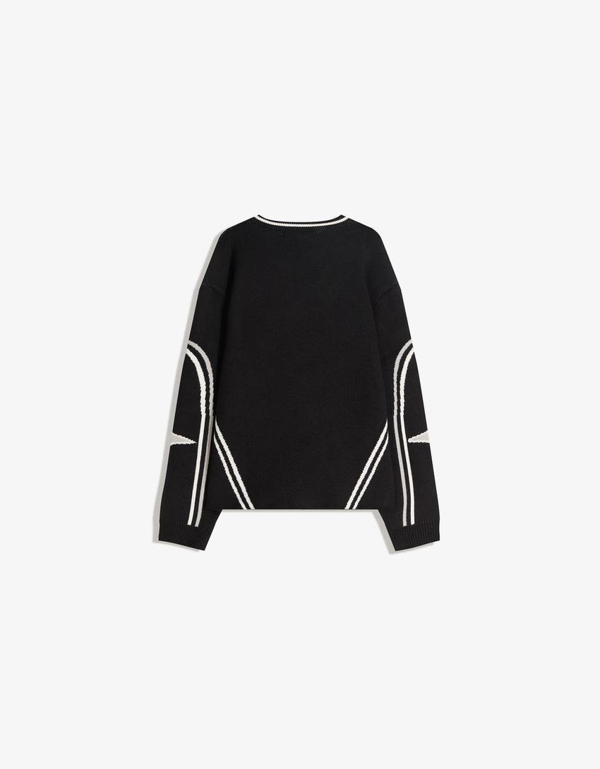 Jersei sport estampat-Negre
