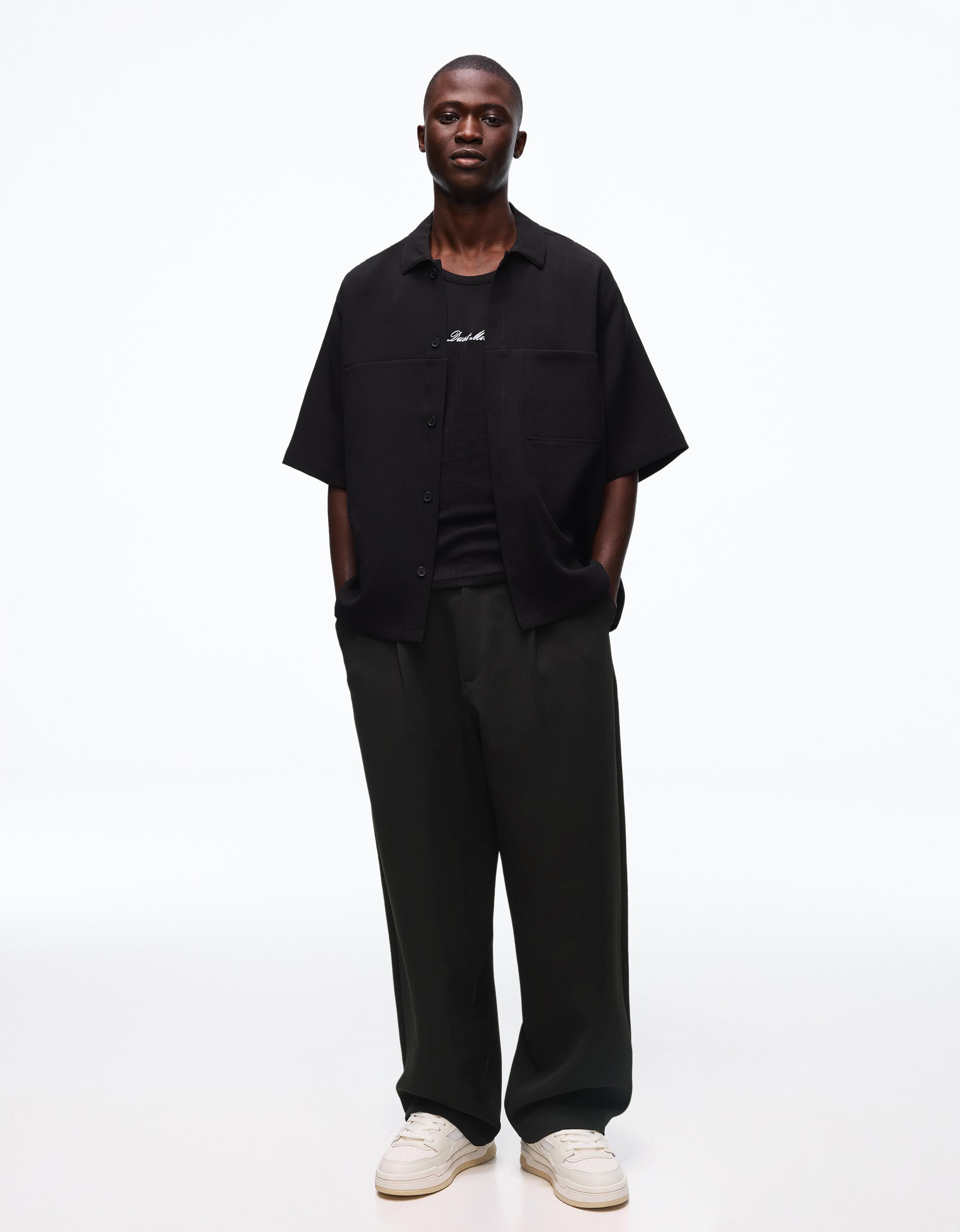 Super baggy tailored trousers — Black