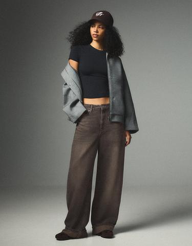 Ripped balloon fit jeans with back buckle — Black 2