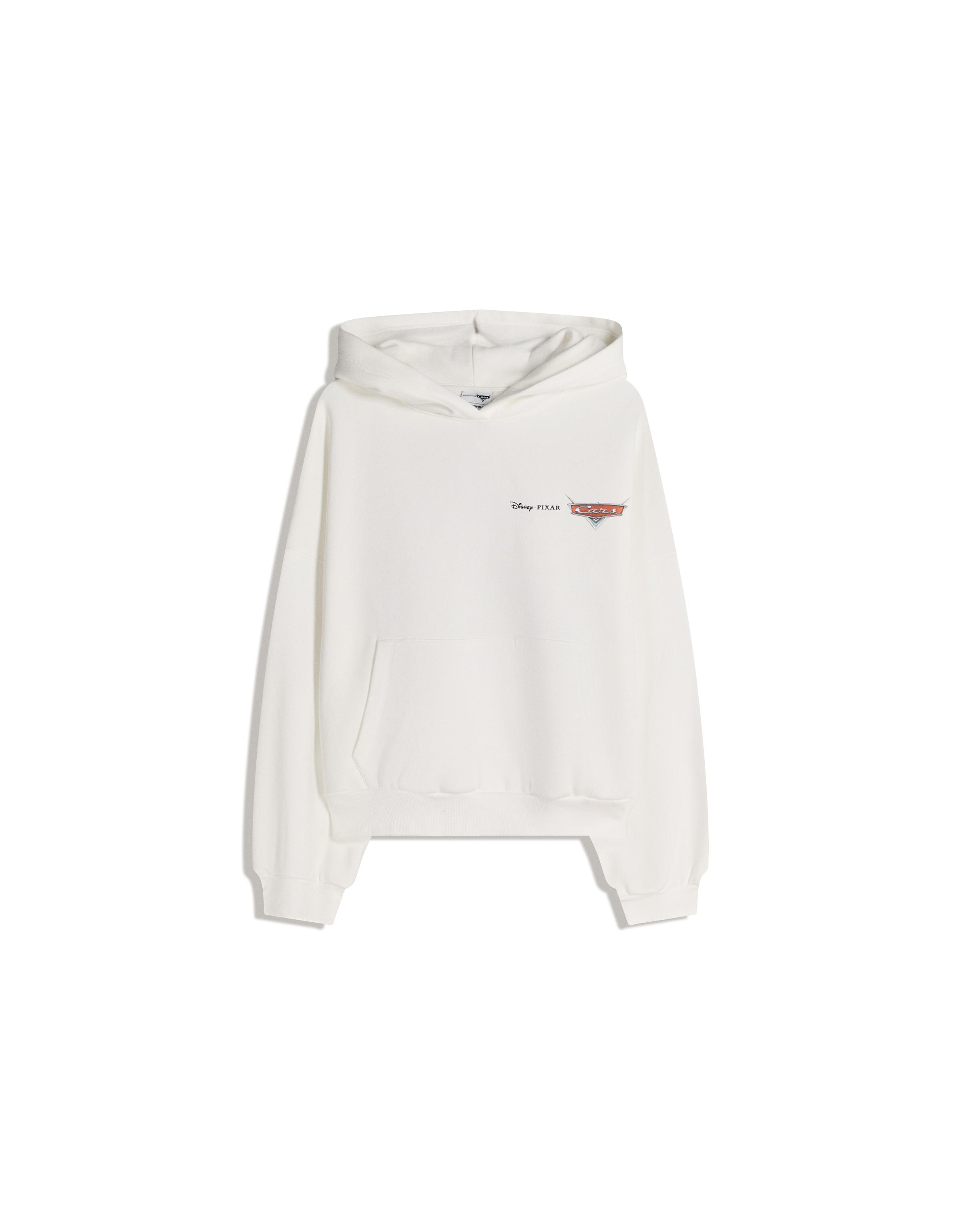 Cars print hood sweatshirt with hood sweatshirt — Off white