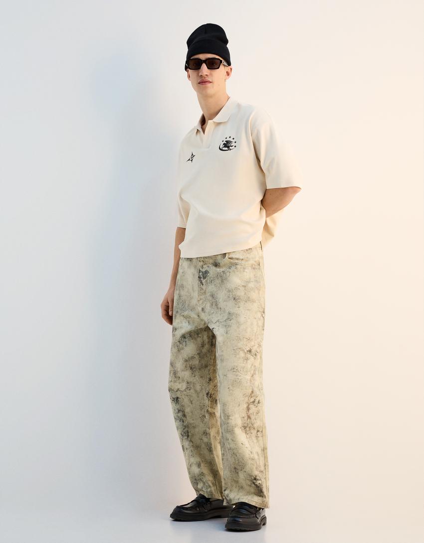 Printed balloon pants-Cream-3