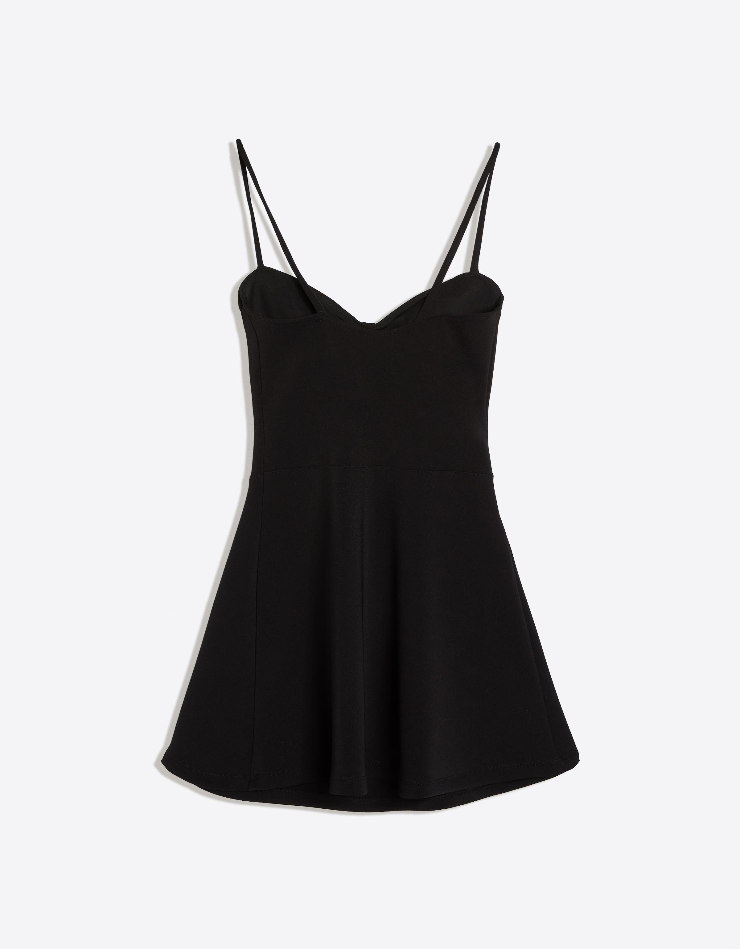 Mini strappy corset dress — Black