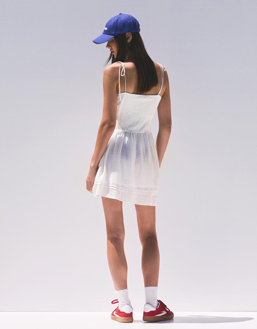 Vestido mini rústico-Branco roto-1