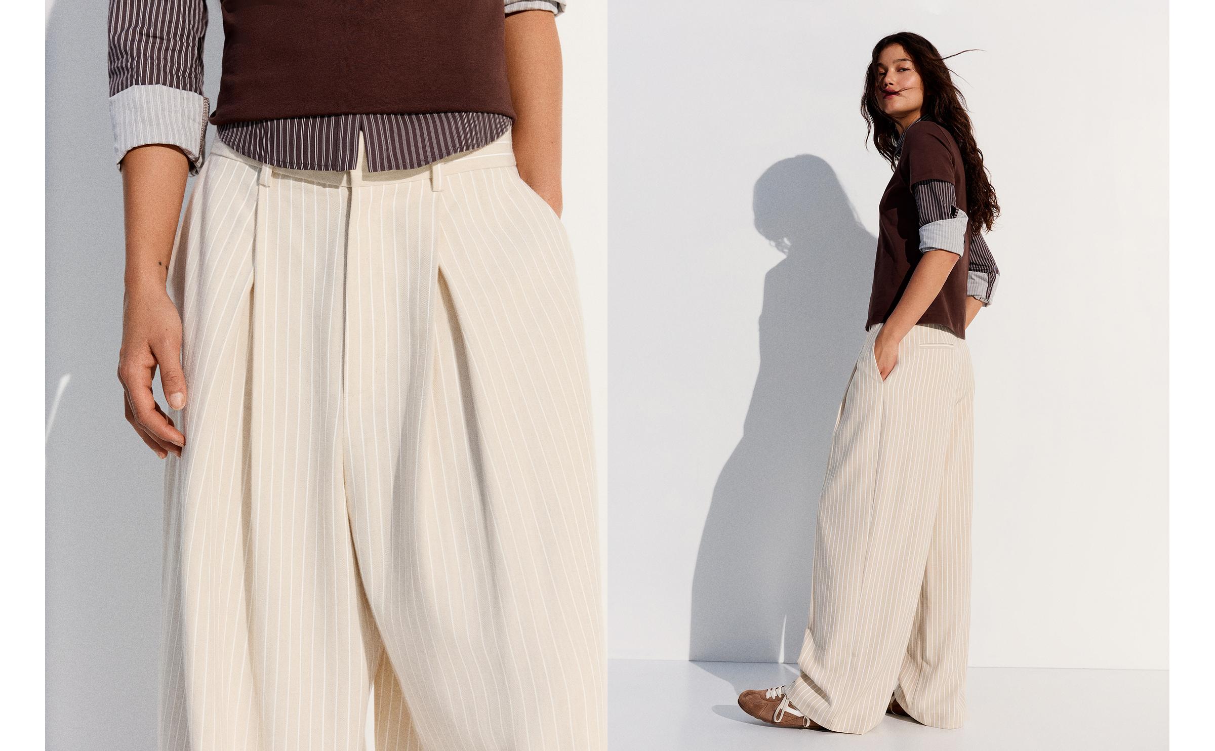 Super baggy pleated trousers — Sand