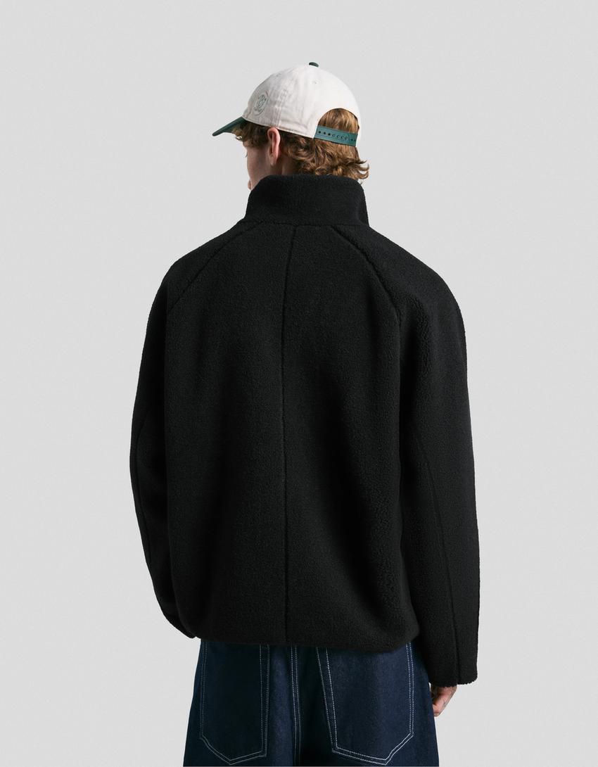 Faux shearling jacket-Black
