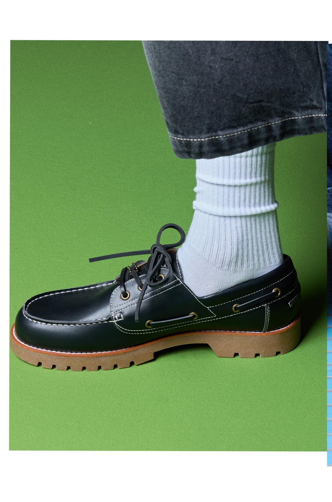 Deck shoes with keyring detail