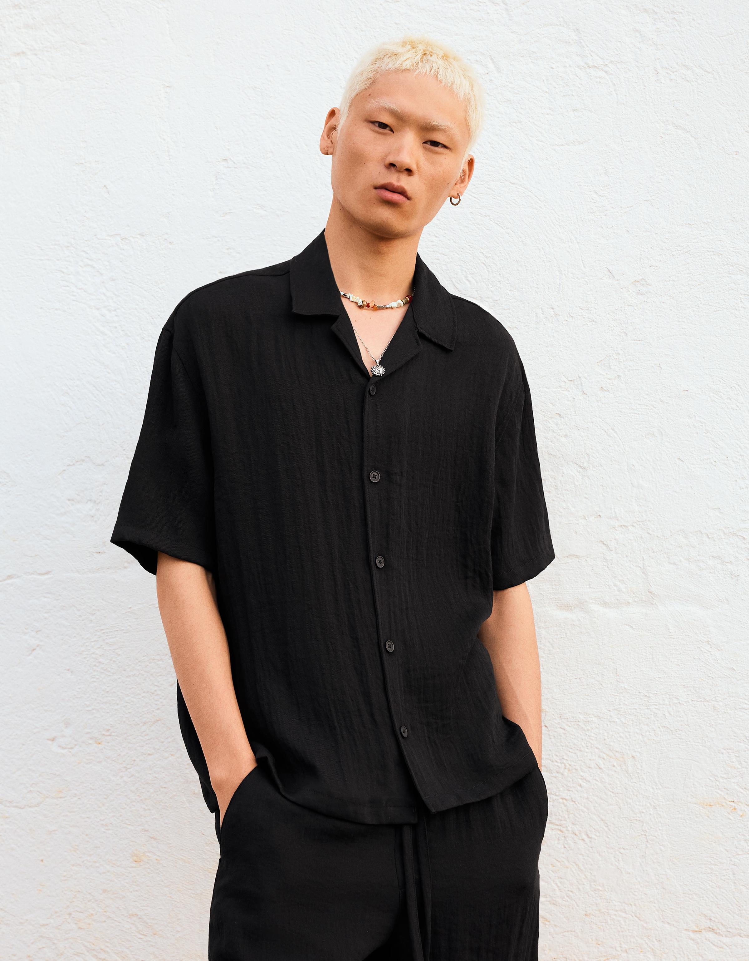 Rustic short sleeve shirt — Black