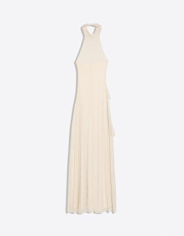 Lace halter midi dress — Cream 6