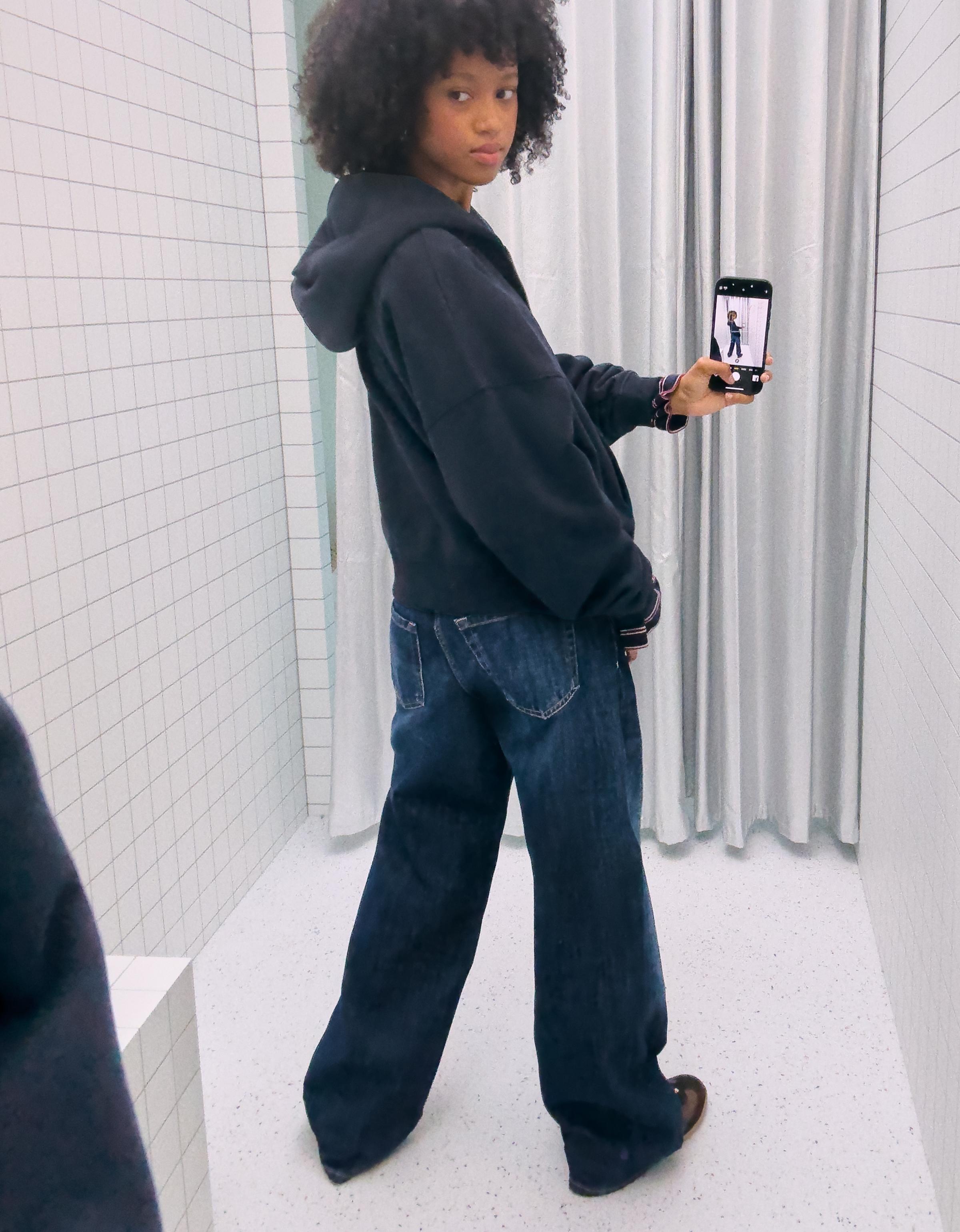 Kapüşonlu oversize fermuarlı sweatshirt - Görsel 101