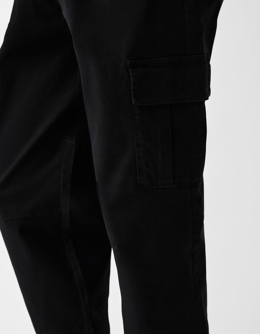 Pantalon jogger cargo coton-Noir-5